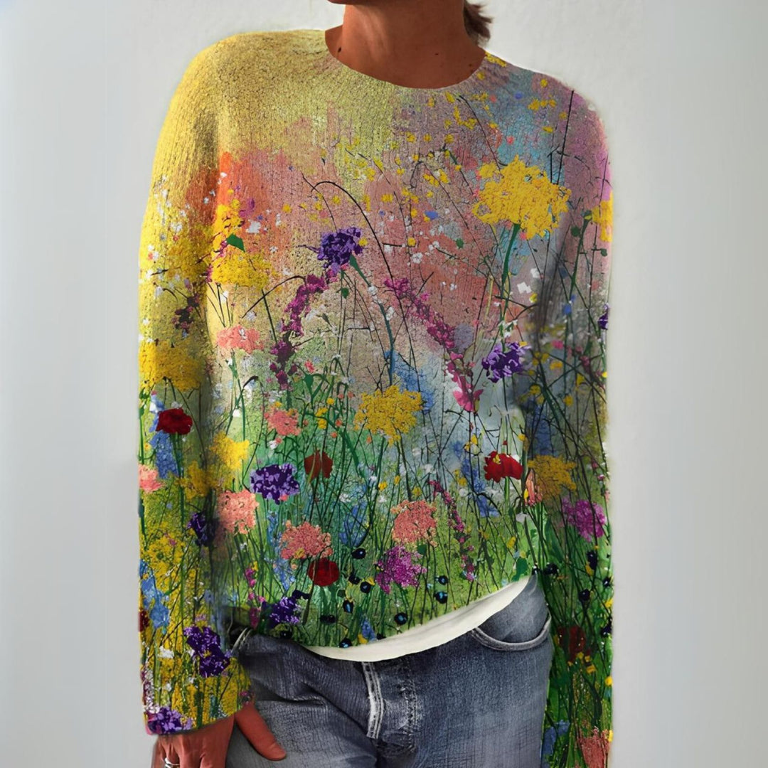Fleur | Zachte Trui met Bloemenmotief