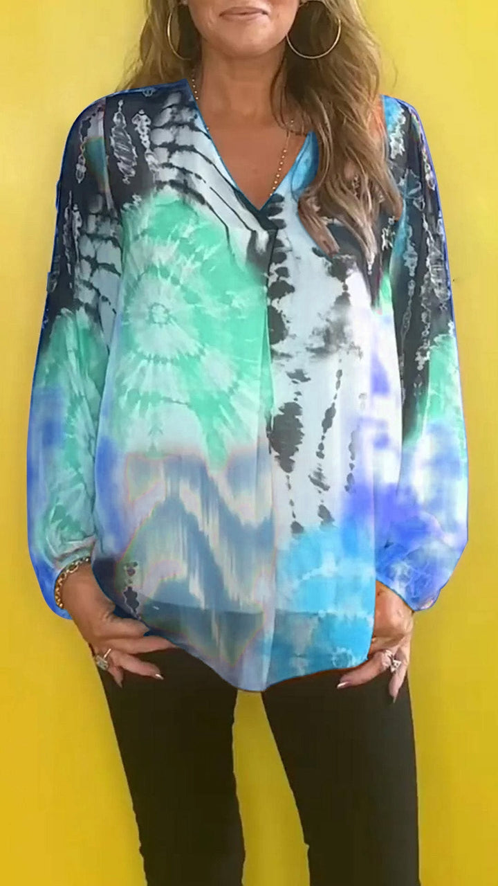 Isabelle - Casual V-hals Tie-dye Top