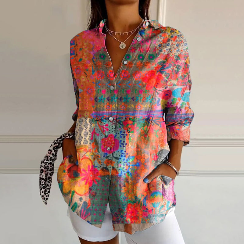 Abby - Vintage Bloemenprint Blouse