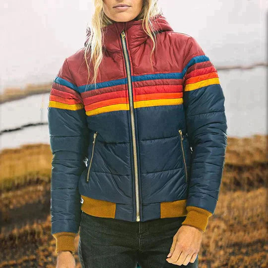 Monique - Retro parka met kunstbontkap voor dames