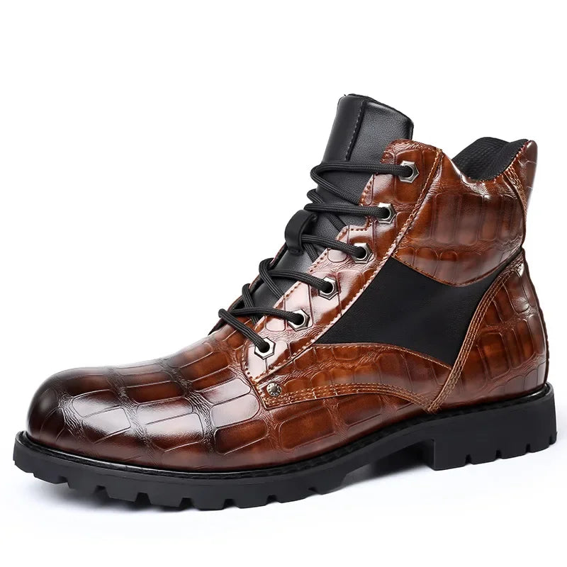 Quentin | Leren Croco Boots