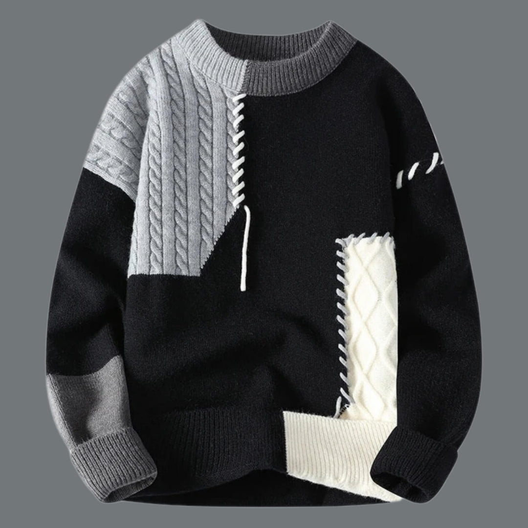 Niels - Stijlvolle Patchwork Pullover