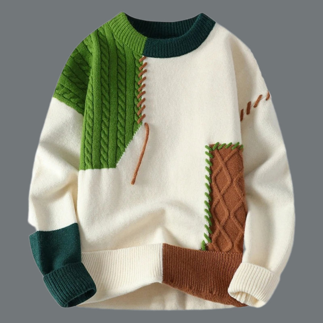 Niels - Stijlvolle Patchwork Pullover