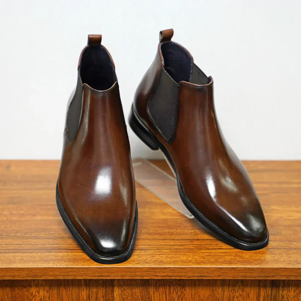 Andre | Verfijnde Leren Chelsea Boots